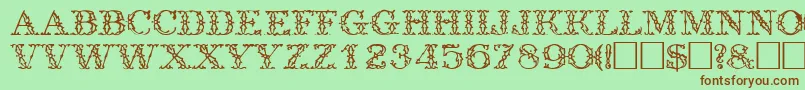 TrellisdisplaycapssskRegular Font – Brown Fonts on Green Background