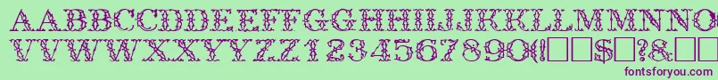 TrellisdisplaycapssskRegular Font – Purple Fonts on Green Background