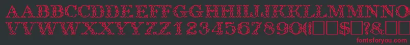 Шрифт TrellisdisplaycapssskRegular – красные шрифты на чёрном фоне