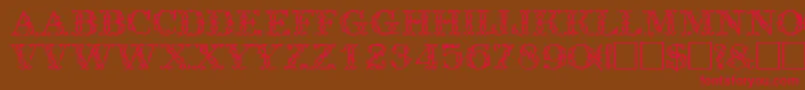 TrellisdisplaycapssskRegular Font – Red Fonts on Brown Background