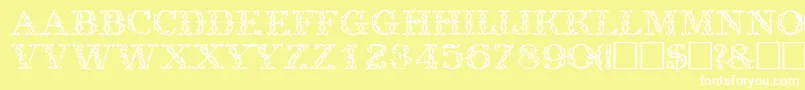 TrellisdisplaycapssskRegular Font – White Fonts on Yellow Background