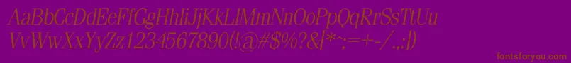 Шрифт SimeizlightcItalic – коричневые шрифты на фиолетовом фоне