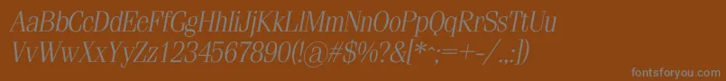 Шрифт SimeizlightcItalic – серые шрифты на коричневом фоне