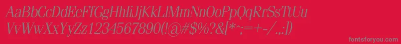 SimeizlightcItalic Font – Gray Fonts on Red Background