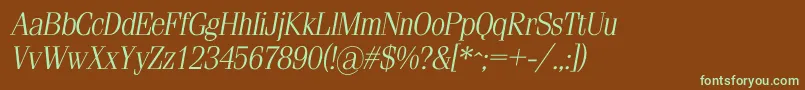SimeizlightcItalic Font – Green Fonts on Brown Background