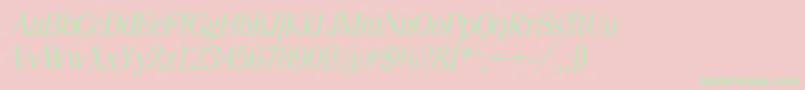 SimeizlightcItalic Font – Green Fonts on Pink Background