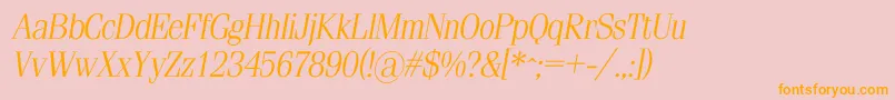 SimeizlightcItalic Font – Orange Fonts on Pink Background