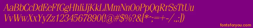 SimeizlightcItalic Font – Orange Fonts on Purple Background