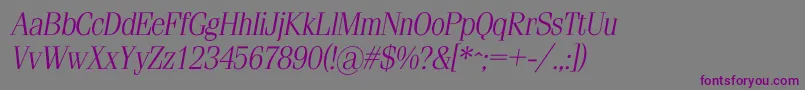 Шрифт SimeizlightcItalic – фиолетовые шрифты на сером фоне