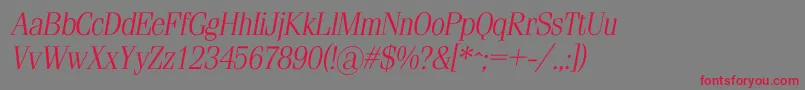 SimeizlightcItalic Font – Red Fonts on Gray Background