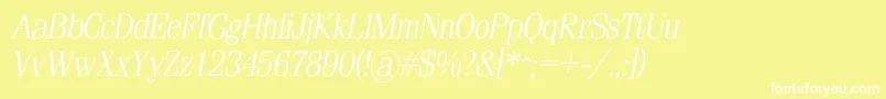 SimeizlightcItalic Font – White Fonts on Yellow Background