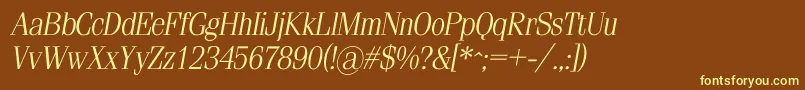 SimeizlightcItalic Font – Yellow Fonts on Brown Background