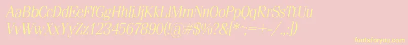 SimeizlightcItalic-Schriftart – Gelbe Schriften auf rosa Hintergrund