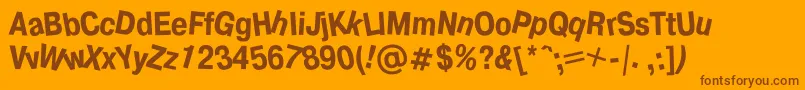 Drunkc Font – Brown Fonts on Orange Background