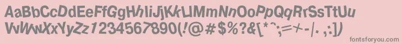 フォントDrunkc – ピンクの背景に灰色の文字