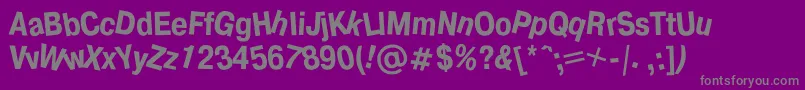 フォントDrunkc – 紫の背景に灰色の文字