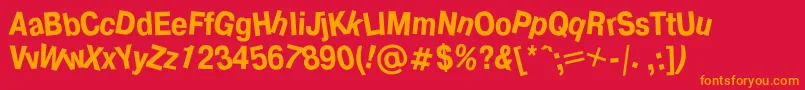 Drunkc Font – Orange Fonts on Red Background