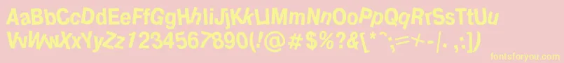 Drunkc Font – Yellow Fonts on Pink Background