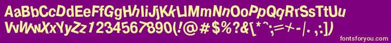 Drunkc Font – Yellow Fonts on Purple Background