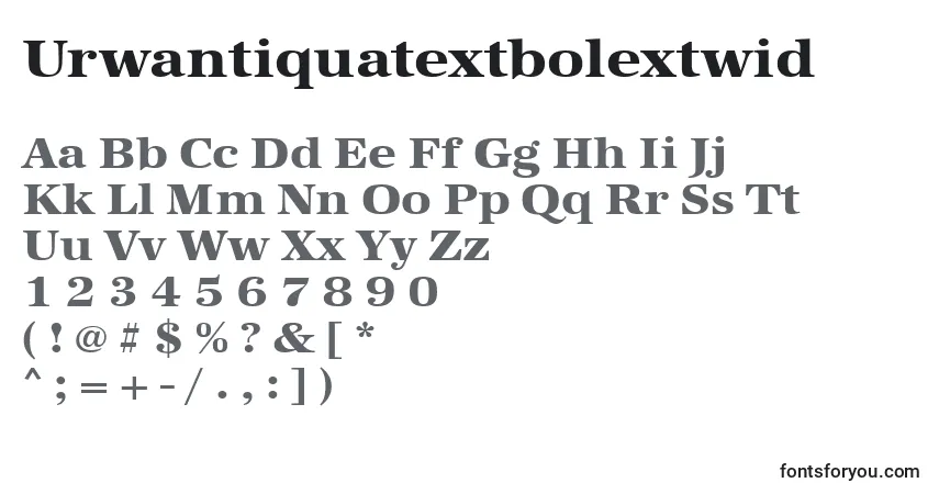 Schriftart Urwantiquatextbolextwid – Alphabet, Zahlen, spezielle Symbole
