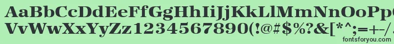 Urwantiquatextbolextwid-fontti – mustat fontit vihreällä taustalla