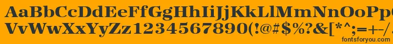 Urwantiquatextbolextwid-fontti – mustat fontit oranssilla taustalla