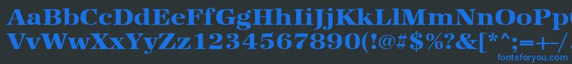 Шрифт Urwantiquatextbolextwid – синие шрифты на чёрном фоне