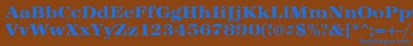 Urwantiquatextbolextwid Font – Blue Fonts on Brown Background
