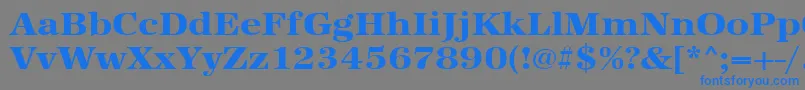 Urwantiquatextbolextwid-fontti – siniset fontit harmaalla taustalla