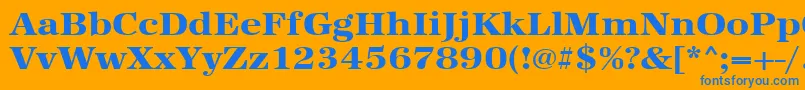 Шрифт Urwantiquatextbolextwid – синие шрифты на оранжевом фоне