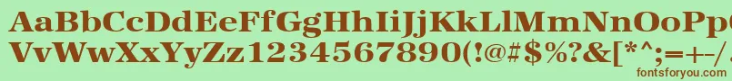 Urwantiquatextbolextwid-fontti – ruskeat fontit vihreällä taustalla