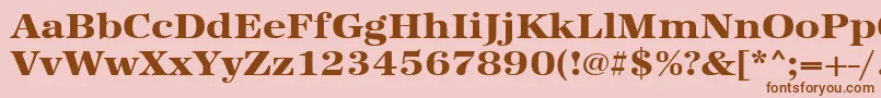 Шрифт Urwantiquatextbolextwid – коричневые шрифты на розовом фоне