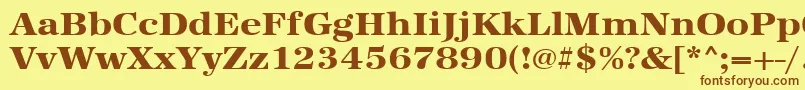 Urwantiquatextbolextwid Font – Brown Fonts on Yellow Background