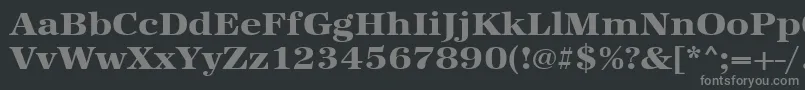 Urwantiquatextbolextwid-fontti – harmaat kirjasimet mustalla taustalla