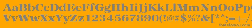 Urwantiquatextbolextwid-Schriftart – Graue Schriften auf orangefarbenem Hintergrund