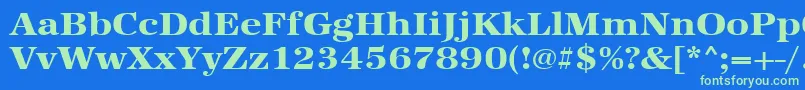 Urwantiquatextbolextwid Font – Green Fonts on Blue Background