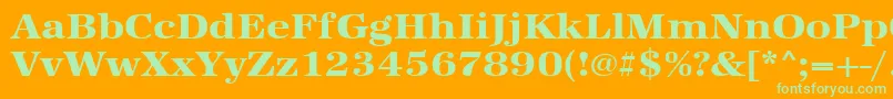 Шрифт Urwantiquatextbolextwid – зелёные шрифты на оранжевом фоне