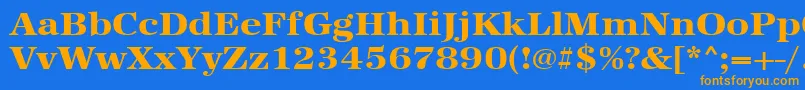 Urwantiquatextbolextwid Font – Orange Fonts on Blue Background