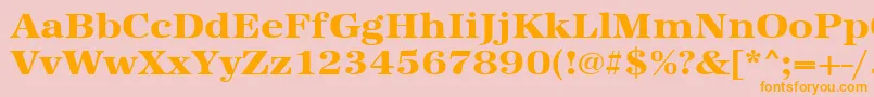 Urwantiquatextbolextwid Font – Orange Fonts on Pink Background