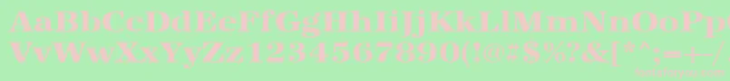 Urwantiquatextbolextwid-fontti – vaaleanpunaiset fontit vihreällä taustalla