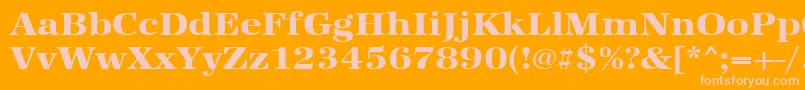 Urwantiquatextbolextwid Font – Pink Fonts on Orange Background