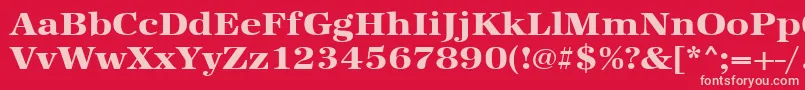 Urwantiquatextbolextwid-Schriftart – Rosa Schriften auf rotem Hintergrund