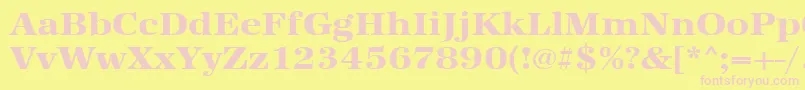 Urwantiquatextbolextwid Font – Pink Fonts on Yellow Background