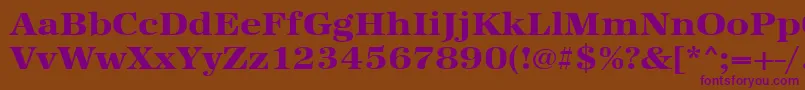 Urwantiquatextbolextwid Font – Purple Fonts on Brown Background