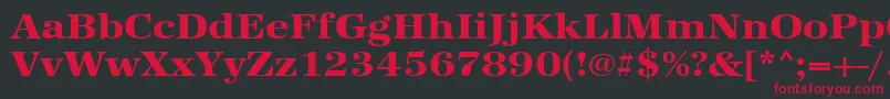 Urwantiquatextbolextwid-Schriftart – Rote Schriften auf schwarzem Hintergrund