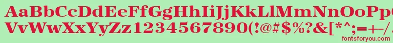 Шрифт Urwantiquatextbolextwid – красные шрифты на зелёном фоне