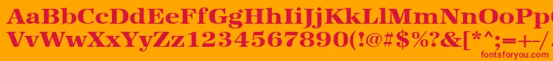 Шрифт Urwantiquatextbolextwid – красные шрифты на оранжевом фоне