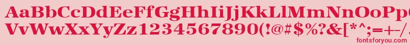 Urwantiquatextbolextwid-Schriftart – Rote Schriften auf rosa Hintergrund