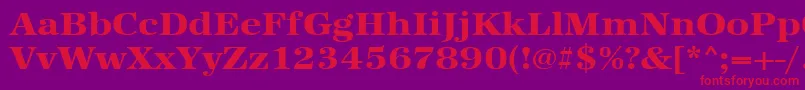 Urwantiquatextbolextwid-Schriftart – Rote Schriften auf violettem Hintergrund