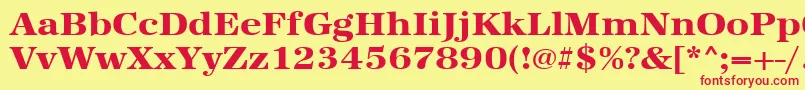 Urwantiquatextbolextwid-Schriftart – Rote Schriften auf gelbem Hintergrund